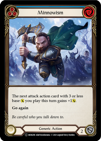 Flesh and Blood TCG | Minnowism (Blue) [U-MON298-RF] (Monarch Unlimited)  Unlimited Rainbow Foil | The Nerd Merchant