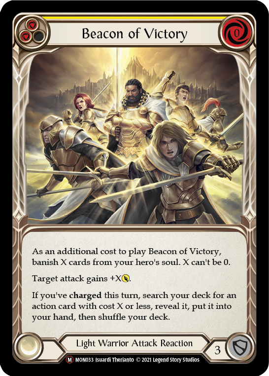 Flesh and Blood TCG | Beacon of Victory [U-MON033-RF] (Monarch Unlimited)  Unlimited Rainbow Foil | The Nerd Merchant