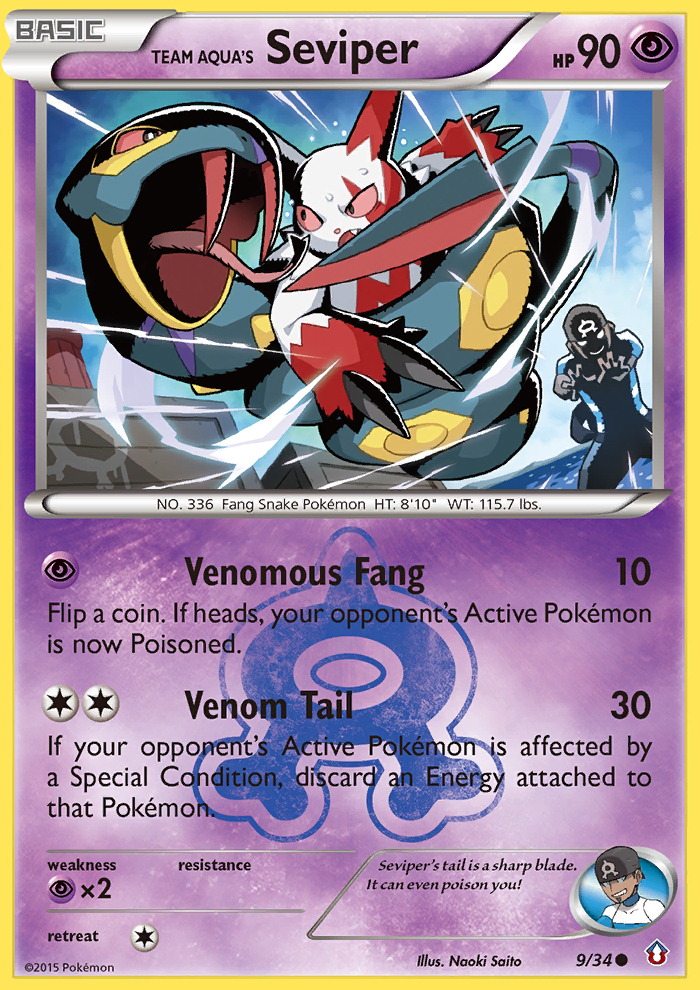 Pokemon | Team Aqua's Seviper (9/34) [XY: Double Crisis] | The Nerd Merchant