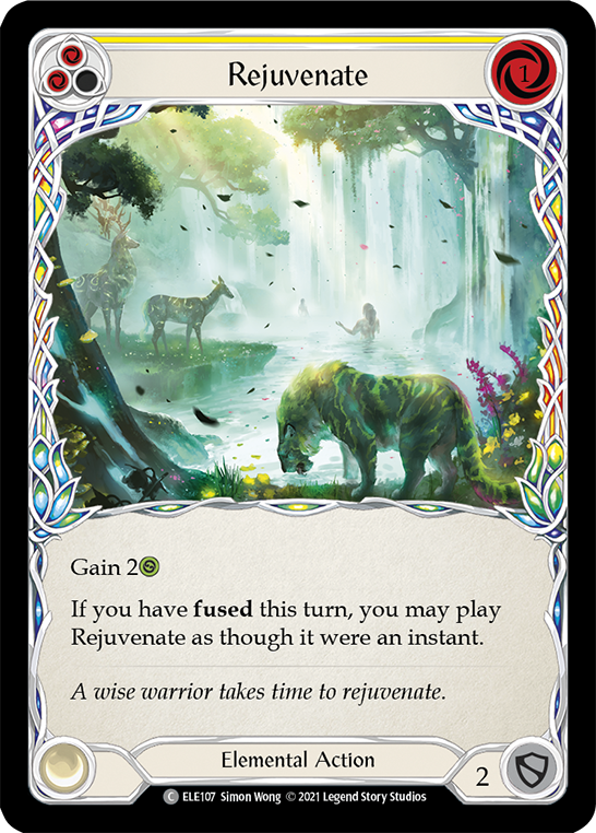 Flesh and Blood TCG | Rejuvenate (Yellow) [ELE107] (Tales of Aria)  1st Edition Rainbow Foil | The Nerd Merchant