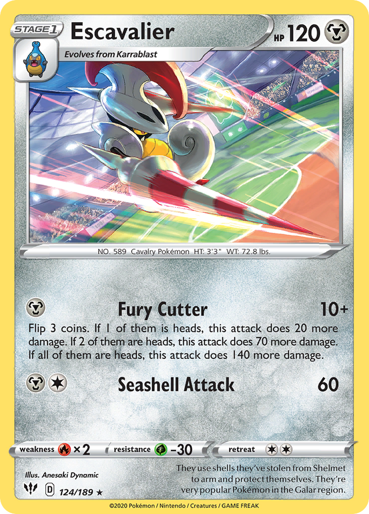 Pokemon | Escavalier (124/189) [Sword & Shield: Darkness Ablaze] | The Nerd Merchant