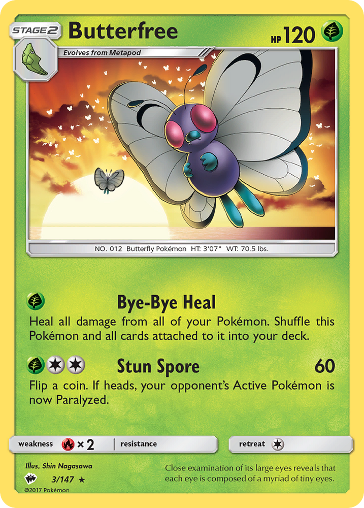 Pokemon | Butterfree (3/147) [Sun & Moon: Burning Shadows] | The Nerd Merchant