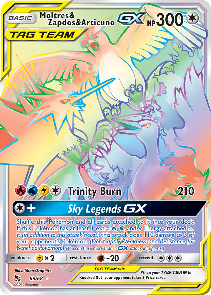 Pokemon | Moltres & Zapdos & Articuno GX (69/68) [Sun & Moon: Hidden Fates] | The Nerd Merchant