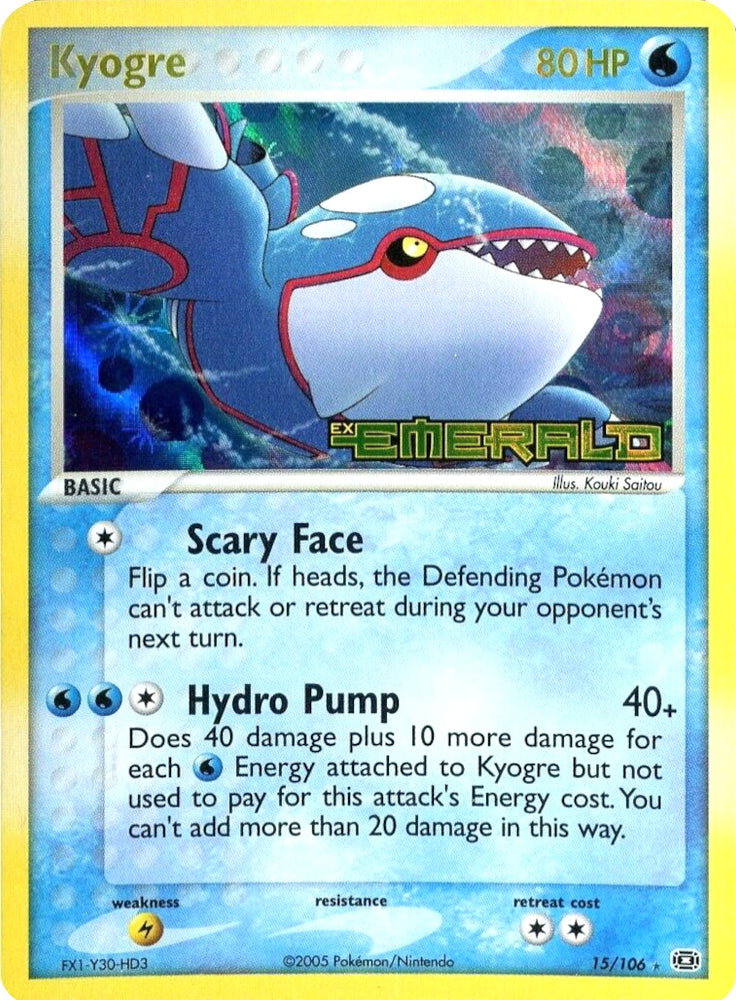 Pokemon | Kyogre (15/106) (Stamped) [EX: Emerald] | The Nerd Merchant