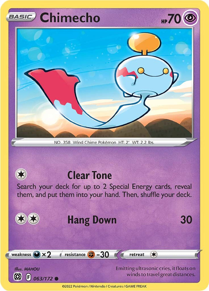 Pokemon | Chimecho (063/172) [Sword & Shield: Brilliant Stars] | The Nerd Merchant
