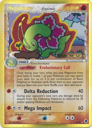 Pokemon | Meganium (4/101) (Delta Species) (Stamped) [EX: Dragon Frontiers] | The Nerd Merchant
