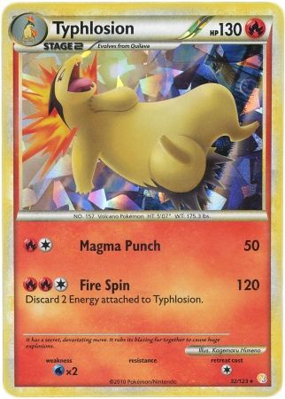 Pokemon | Typhlosion (32/123) (Cracked Ice Holo) [HeartGold & SoulSilver: Base Set] | The Nerd Merchant
