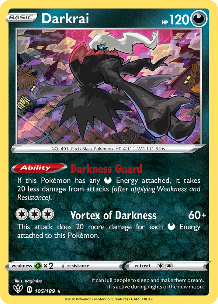 Pokemon | Darkrai (105/189) [Sword & Shield: Darkness Ablaze] | The Nerd Merchant
