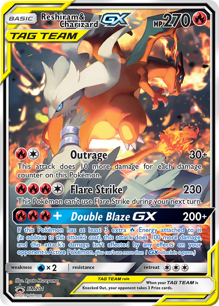 Pokemon | Reshiram & Charizard GX (SM201) [Sun & Moon: Black Star Promos] | The Nerd Merchant