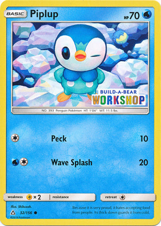 Pokemon | Piplup (32/156) (Build A Bear Workshop Exclusive) [Sun & Moon: Ultra Prism] | The Nerd Merchant