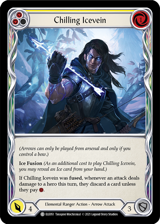 Flesh and Blood TCG | Chilling Icevein (Yellow) [ELE051] (Tales of Aria)  1st Edition Rainbow Foil | The Nerd Merchant