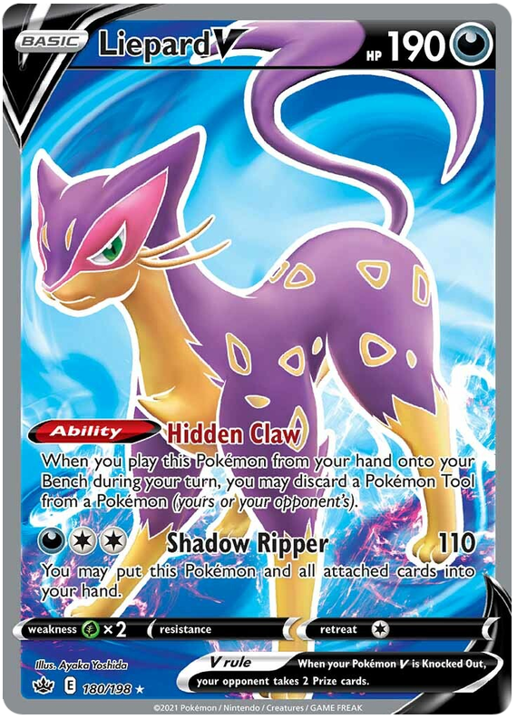Pokemon | Liepard V (180/198) [Sword & Shield: Chilling Reign] | The Nerd Merchant