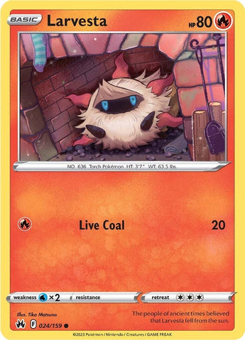 Pokemon | Larvesta (024/159) [Sword & Shield: Crown Zenith] | The Nerd Merchant