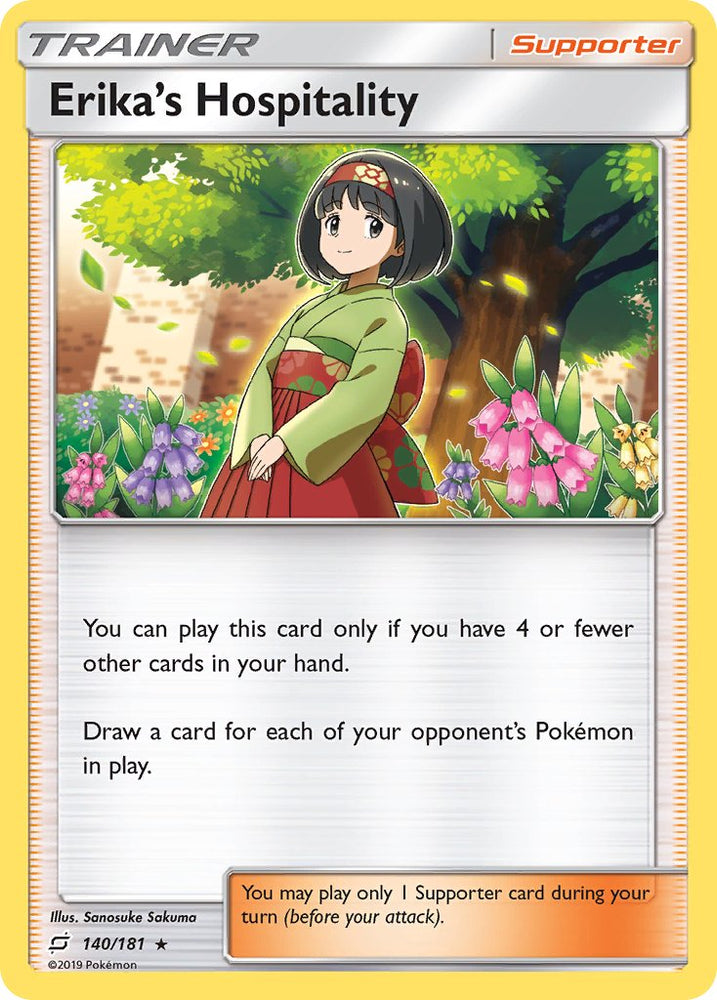 Pokemon | Erika's Hospitality (140/181) (Theme Deck Exclusive) [Sun & Moon: Team Up] | The Nerd Merchant