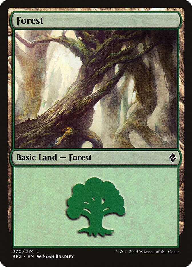 Magic | Forest (270) [Battle for Zendikar] | The Nerd Merchant