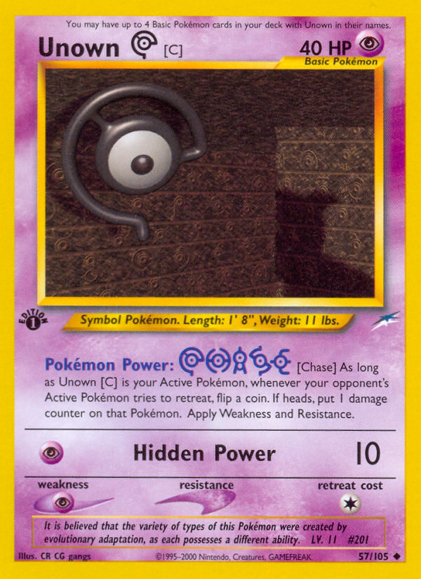 Pokemon | Unown [C] (57/105) [Neo Destiny 1st Edition] | The Nerd Merchant