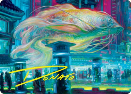 Magic | Skyswimmer Koi Art Card (Gold-Stamped Signature) [Kamigawa: Neon Dynasty Art Series] | The Nerd Merchant