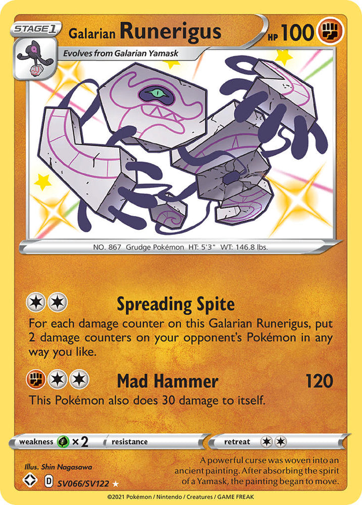 Pokemon | Galarian Runerigus (SV066/SV122) [Sword & Shield: Shining Fates] | The Nerd Merchant