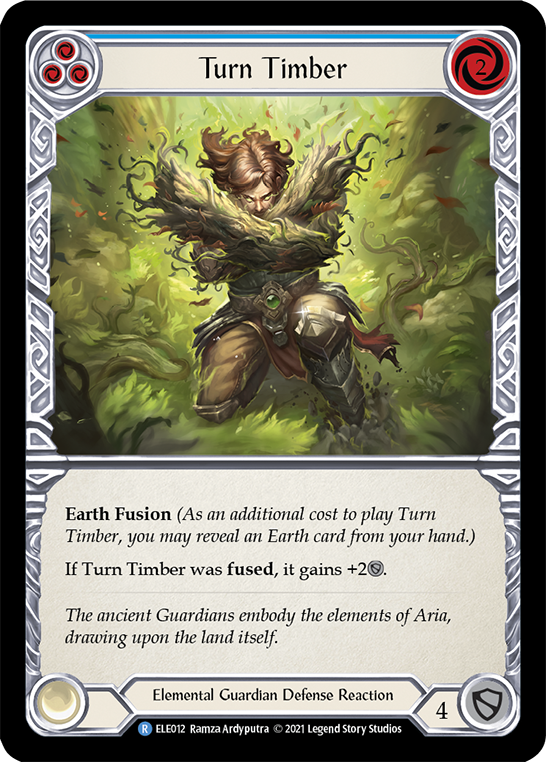 Flesh and Blood TCG | Turn Timber (Blue) [ELE012] (Tales of Aria)  1st Edition Rainbow Foil | The Nerd Merchant