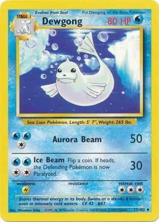 Pokemon | Dewgong (25/102) [Base Set Unlimited] | The Nerd Merchant