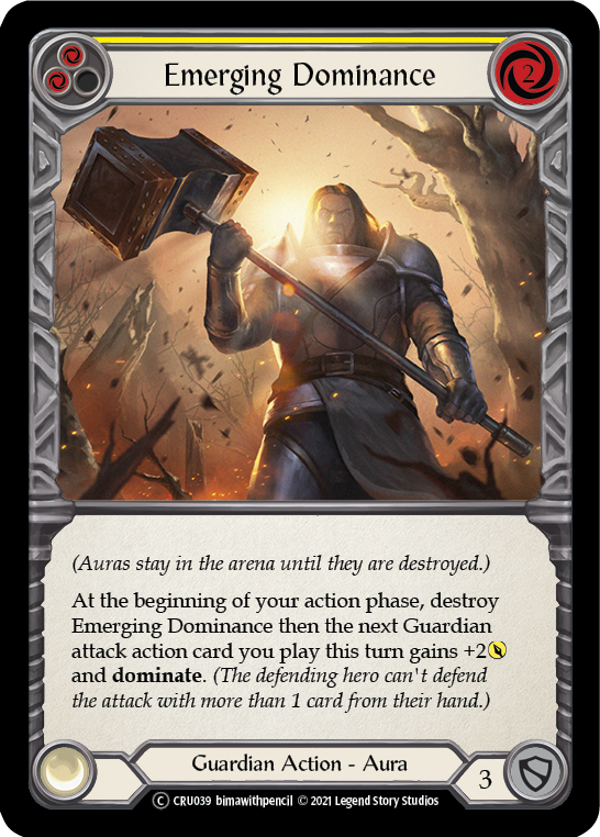 Flesh and Blood TCG | Emerging Dominance (Yellow) [U-CRU039] (Crucible of War Unlimited)  Unlimited Rainbow Foil | The Nerd Merchant