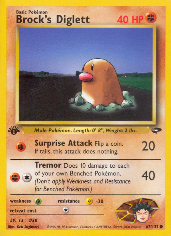 Pokemon | Brock's Diglett (67/132) [Gym Challenge 1st Edition] | The Nerd Merchant