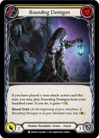 Flesh and Blood TCG | Bounding Demigon (Yellow) [MON169-RF] (Monarch)  1st Edition Rainbow Foil | The Nerd Merchant