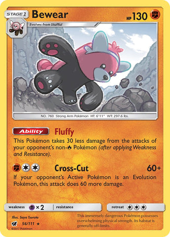 Pokemon | Bewear (56/111) (Prerelease Kit Exclusive) (Theme Deck Exclusive) [Sun & Moon: Crimson Invasion] | The Nerd Merchant