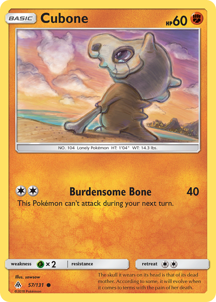 Pokemon | Cubone (57/131) [Sun & Moon: Forbidden Light] | The Nerd Merchant