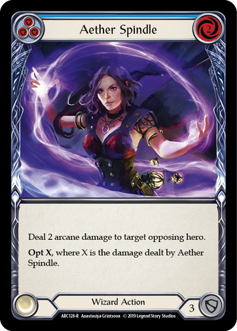 Flesh and Blood TCG | Aether Spindle (Blue) [ARC128-R] (Arcane Rising)  1st Edition Rainbow Foil | The Nerd Merchant