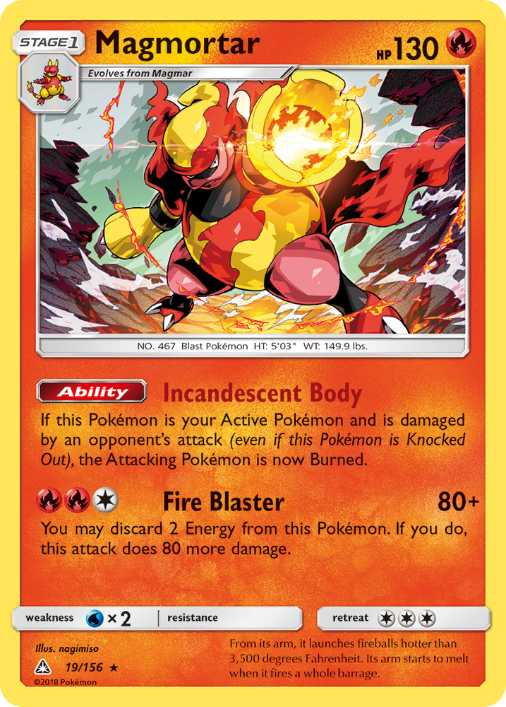 Pokemon | Magmortar (19/156) [Sun & Moon: Ultra Prism] | The Nerd Merchant