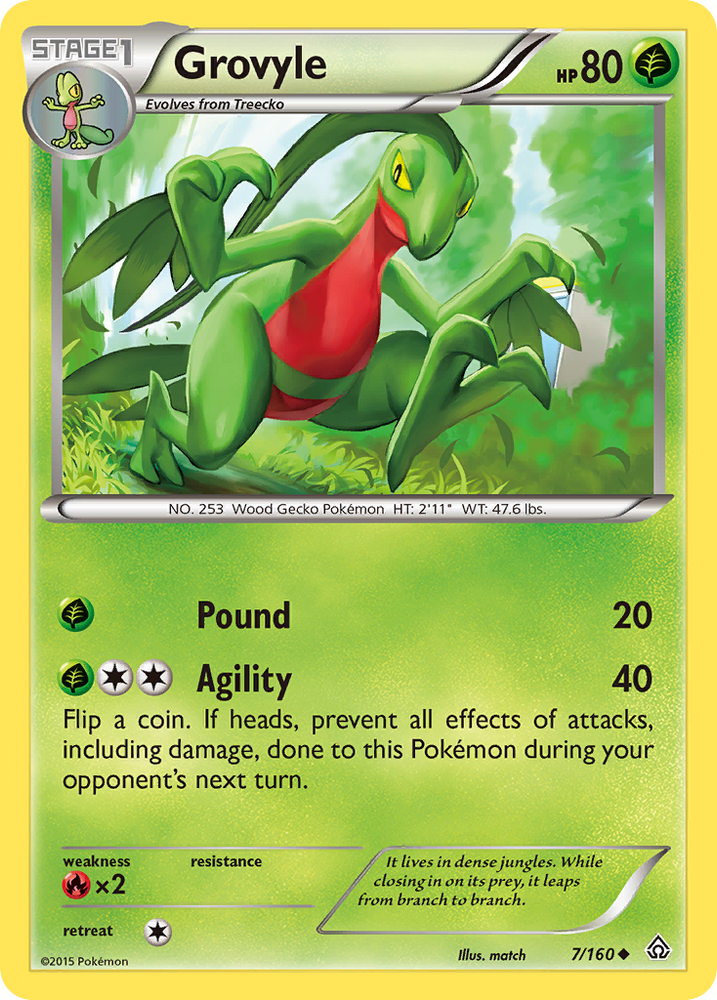 Pokemon | Grovyle (7/160) [XY: Primal Clash] | The Nerd Merchant
