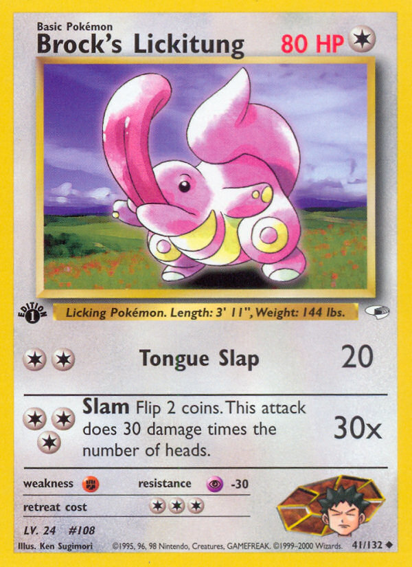 Pokemon | Brock's Lickitung (41/132) [Gym Heroes 1st Edition] | The Nerd Mechant