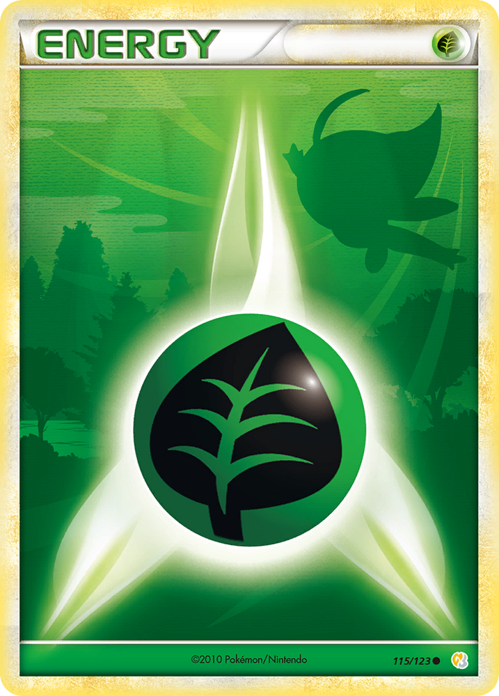 Pokemon | Grass Energy (115/123) [HeartGold & SoulSilver: Base Set] | The Nerd Merchant