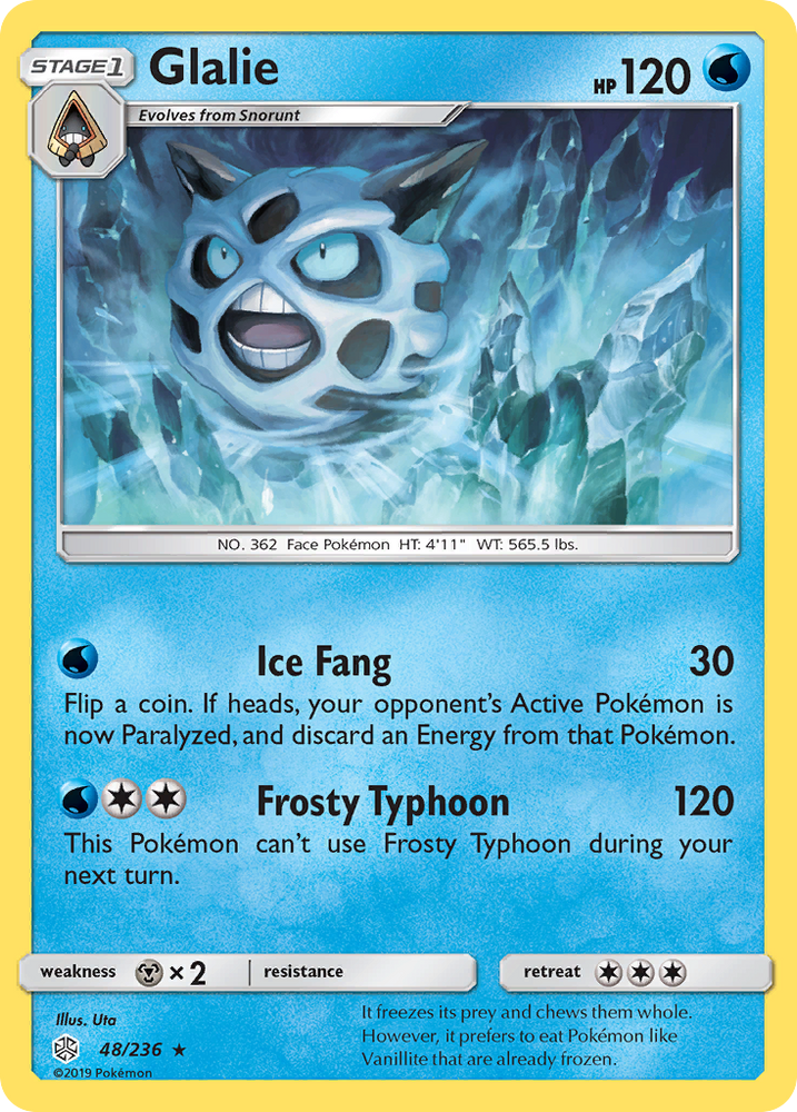 Pokemon| Glalie (48/236) [Sun & Moon: Cosmic Eclipse] | The Nerd Merchant