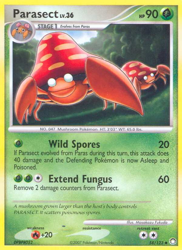 Pokemon | Parasect (58/123) [Diamond & Pearl: Mysterious Treasures] | The Nerd Merchant