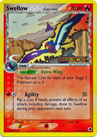 Pokemon | Swellow (40/101) (Delta Species) (Stamped) [EX: Dragon Frontiers] | The Nerd Merchant