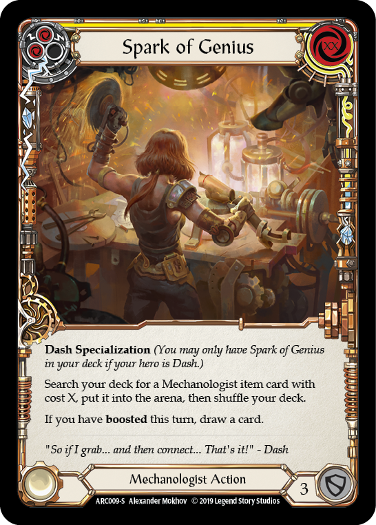 Flesh and Blood TCG | Spark of Genius [ARC009-S] (Arcane Rising)  1st Edition Normal | The Nerd Merchant