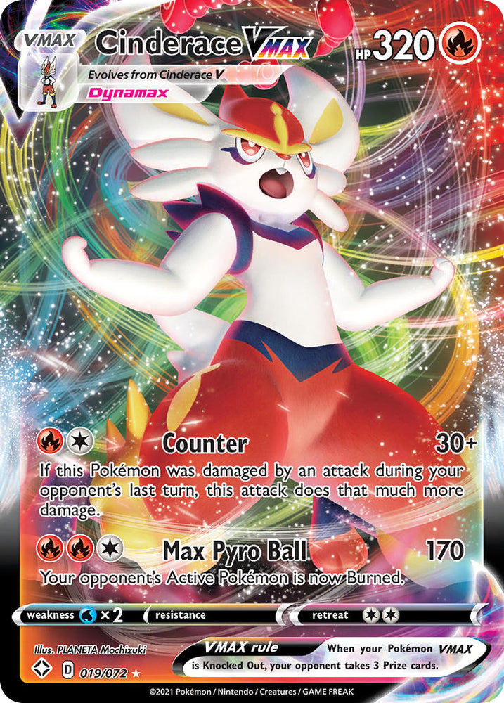 Pokemon | Cinderace VMAX (019/072) [Sword & Shield: Shining Fates] | The Nerd Merchant