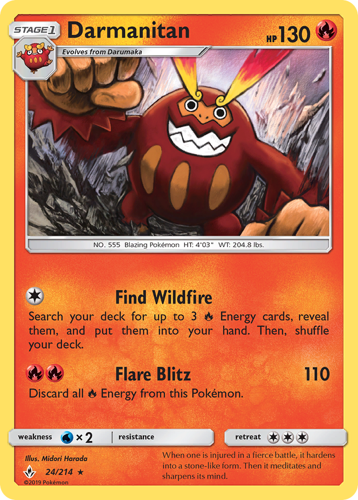 Pokemon | Darmanitan (24/214) [Sun & Moon: Unbroken Bonds] | The Nerd Merchant