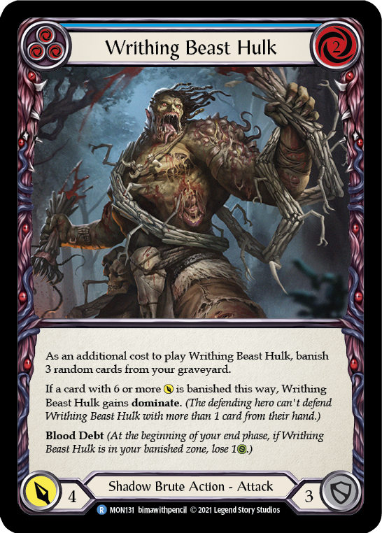 Flesh and Blood TCG | Writhing Beast Hulk (Blue) [MON131] (Monarch)  1st Edition Normal | The Nerd Merchant