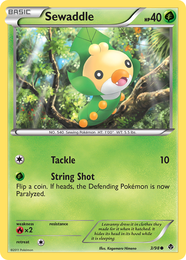 Pokemon | Sewaddle (3/98) [Black & White: Emerging Powers] | The Nerd Merchant