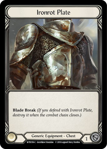 Flesh and Blood TCG | Ironrot Plate [WTR156-C] (Welcome to Rathe)  Alpha Print Normal | The Nerd Merchant