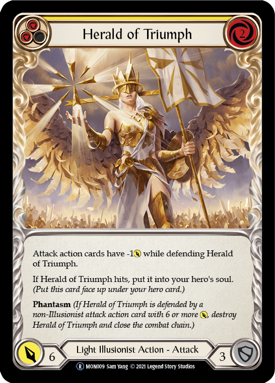 Flesh and Blood TCG | Herald of Triumph (Yellow) [U-MON009] (Monarch Unlimited)  Unlimited Normal | The Nerd Merchant
