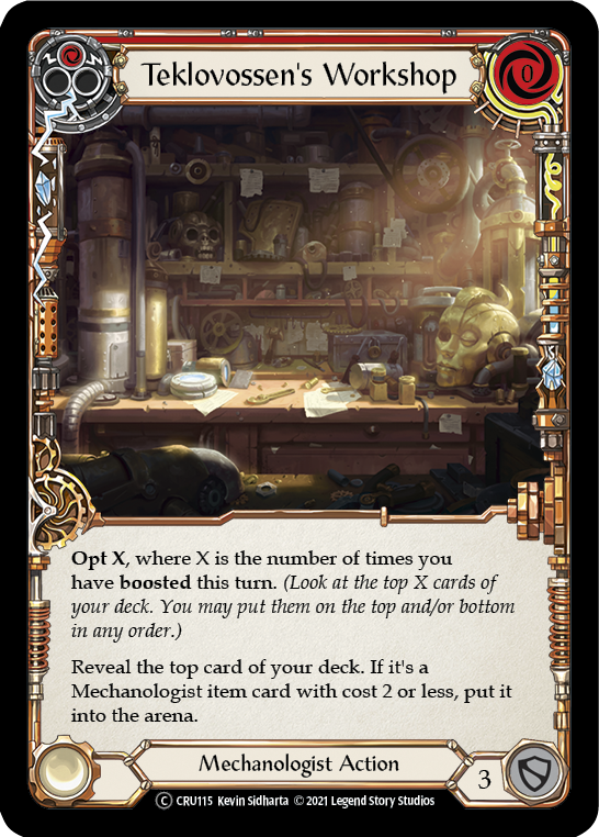 Flesh and Blood TCG | Teklovossen's Workshop (Red) [U-CRU115] (Crucible of War Unlimited)  Unlimited Rainbow Foil | The Nerd Merchant