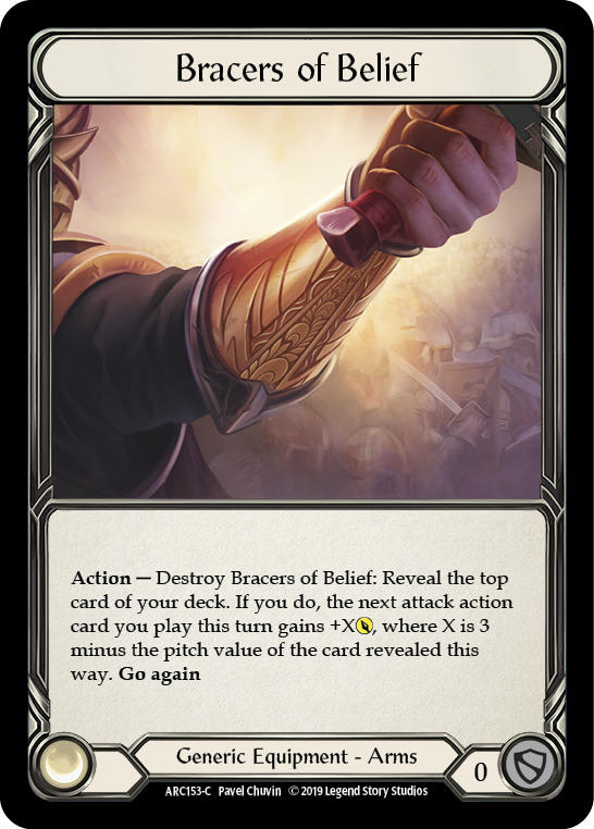Flesh and Blood TCG | Bracers of Belief [ARC153-C] (Arcane Rising)  1st Edition Cold Foil | The Nerd Merchant