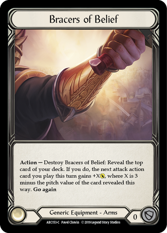 Flesh and Blood TCG | Bracers of Belief [ARC153-C] (Arcane Rising)  1st Edition Cold Foil | The Nerd Merchant