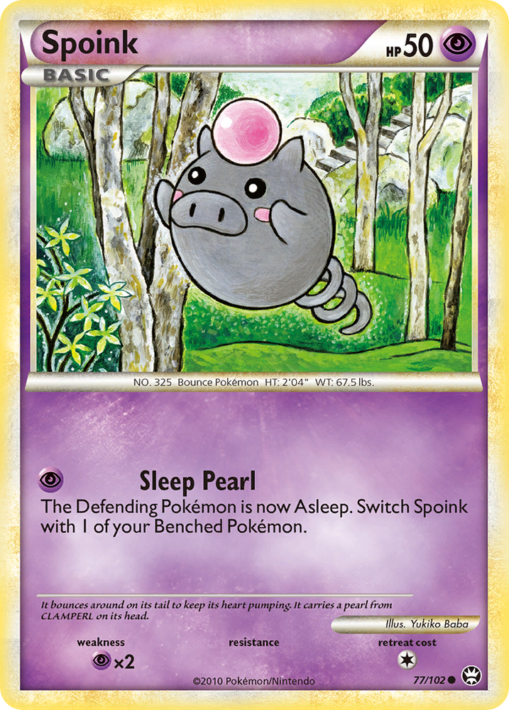 Pokemon | Spoink (77/102) [HeartGold & SoulSilver: Triumphant] | The Nerd Merchant