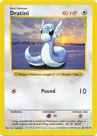 Pokemon | Dratini (26/102) [Base Set Shadowless Unlimited] | The Nerd Merchant