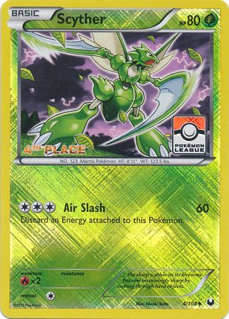 Pokemon | Scyther (4/108) (League Promo 4th Place) [Black & White: Dark Explorers] | The Nerd Merchant